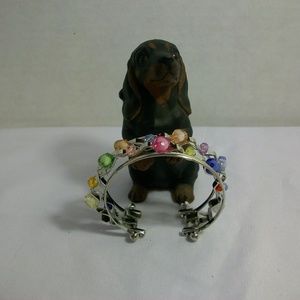 🌞Fashion Silver Tone With Multi-Color Beads Cuff